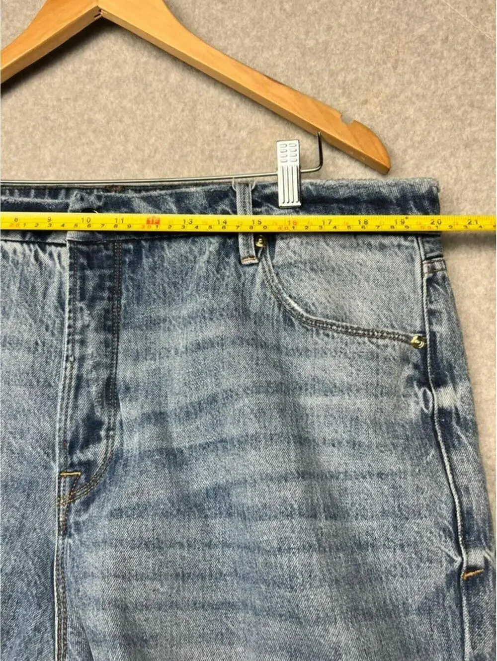 Good American Good Boy High Rise Distress Straight Leg Jeans 16 Curvy 80s